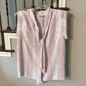 Current Air Sleeveless Tie-Neck Blouse in Blush Pink